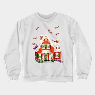 1980s matching family christmas retro candy gingerbread house Crewneck Sweatshirt
